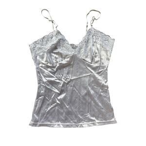 Native Intimates White Satin Lace Cami - Size L